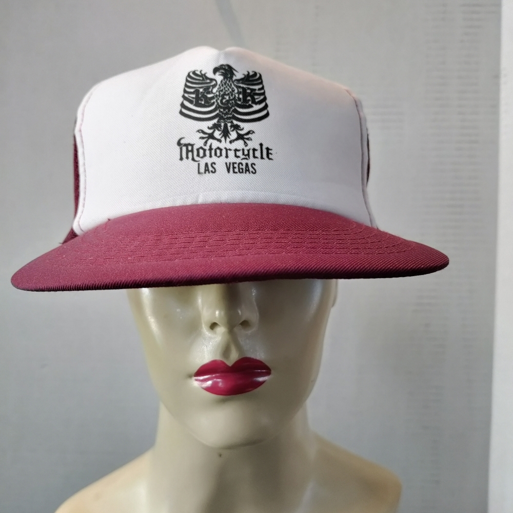Las Vegas K&K Motorcycle Trucker Hat Cap Men's Used Excellent Condition. Has som
